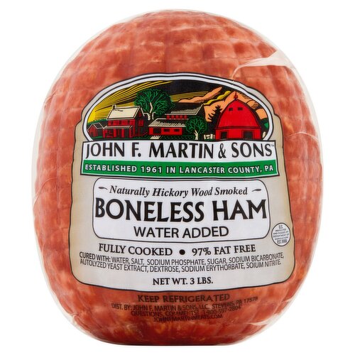 John F. Martin & Sons Naturally Hickory Wood Smoked Boneless Ham, 3 lbs