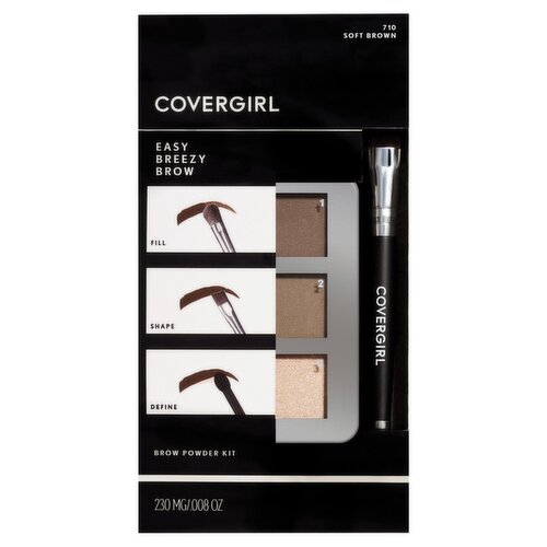 Covergirl Easy Breezy Brow 710 Soft Brown Brow Powder Kit, .008 oz