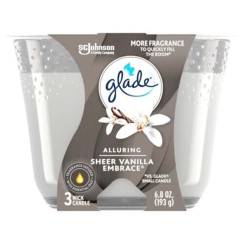 Glade Alluring Sheer Vanilla Embrace Candle, 6.8 oz