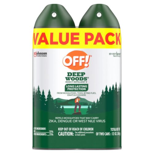 Off! Deep Woods Insect Repellent V Value Pack, 2 count, 12 oz