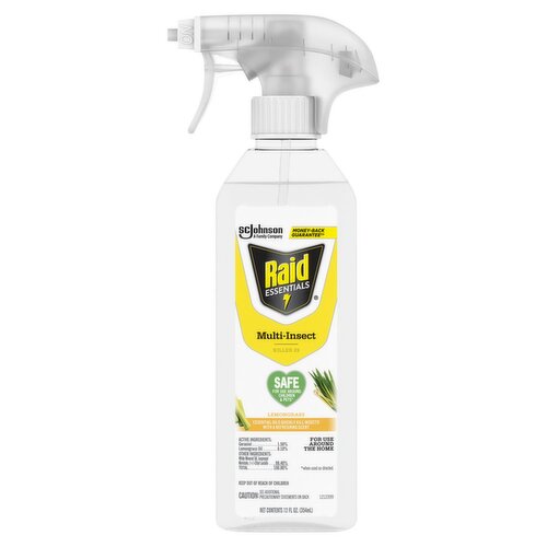 Raid Essentials Lemongrass Multi-Insect Killer 29 Spray, 12 fl oz