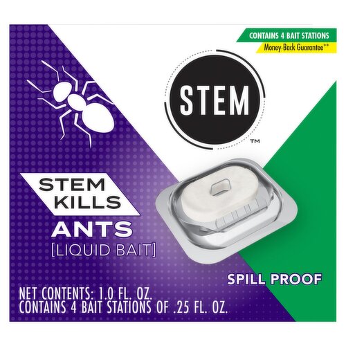Stem Spill Proof Kills Ants Liquid Bait Stations, .25 fl oz, 4 count