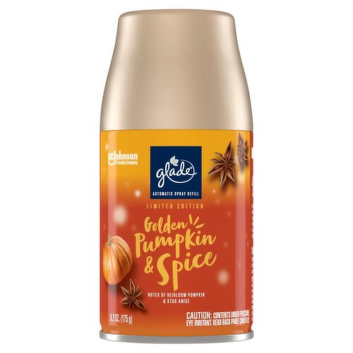 Glade Automatic Spray Refill, Air Freshener, Golden Pumpkin & Spice 6.2 oz