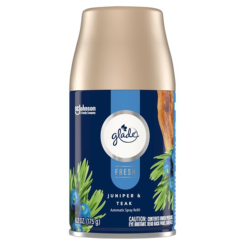 Glade Automatic Spray Air Freshener Refills, Juniper & Teak, Fresh Collection, 6.2 oz