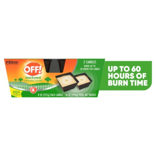 Off! Backyard Citronella Candle, 8 oz, 2 count