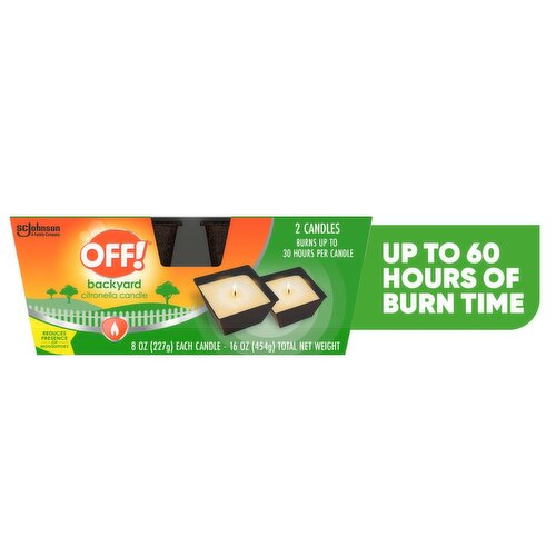 Off! Backyard Citronella Candle, 8 oz, 2 count