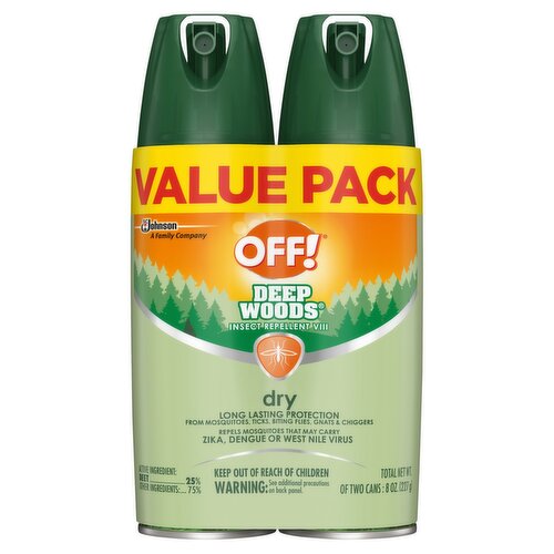 Off! Deep Woods Mosquito Repellent VIII Dry Value Pack, 4 oz, 2 count