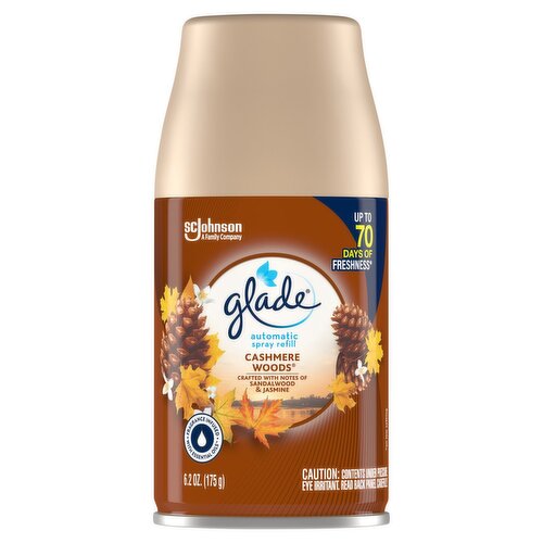 Glade Automatic Spray Refill, Air Freshener, Comforting Cashmere Woods, 6.2 oz