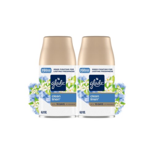 Glade Clean Linen Automatic Spray Refill Value Pack, 6.2 oz, 2 count