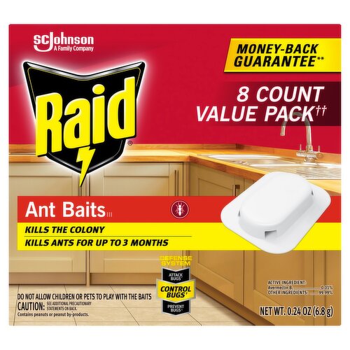 Raid Ant Baits III Child Resistant Baits Value Pack, 8 count, 0.24 oz