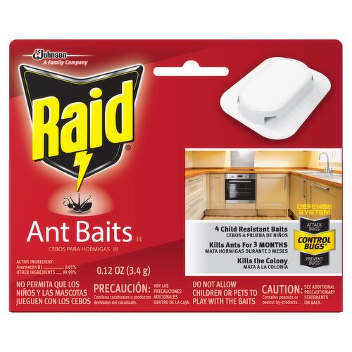 Raid Ant Baits III Child Resistant Baits, 4 count, 0.12 oz
