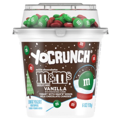 YoCrunch Vanilla with M&M's Milk Chocolate Candies Lowfat Yogurt with Toppers, 6 oz