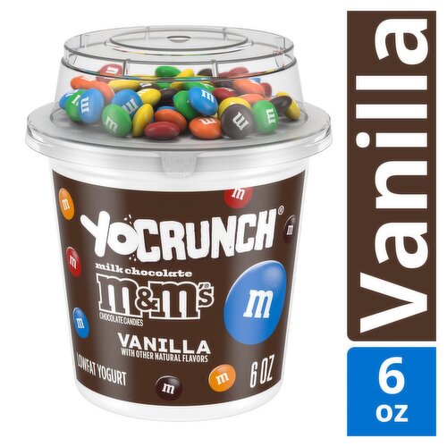 YoCrunch Vanilla with M&M's Minis Milk Chocolate Candies Lowfat Yogurt with Toppers, 6 oz