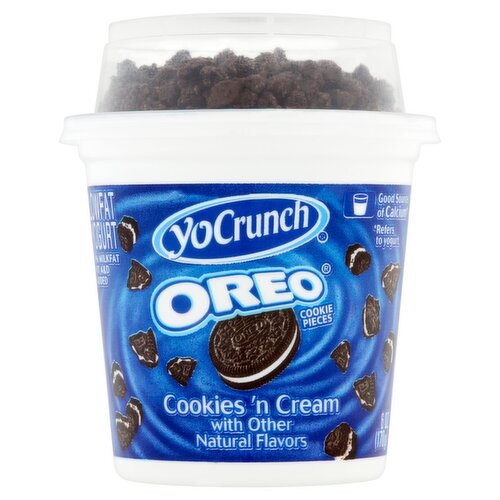 YoCrunch Vanilla Lowfat Yogurt with Oreo Cookie Pieces, 6 oz