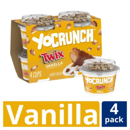 YoCrunch Vanilla with Twix Bar Pieces Lowfat Yogurt, 4 oz, 4 count