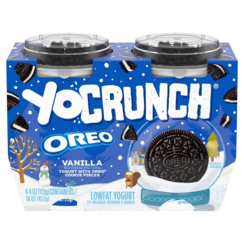 YoCrunch Vanilla Oreo Lowfat Yogurt, 4 oz, 4 count