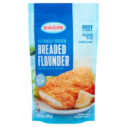 Dagim Naturally Golden Breaded Flounder, 14 oz