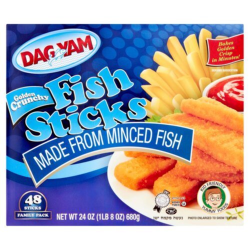 Dag Yam Golden Crunchy Fish Sticks Family Pack, 48 count, 24 oz