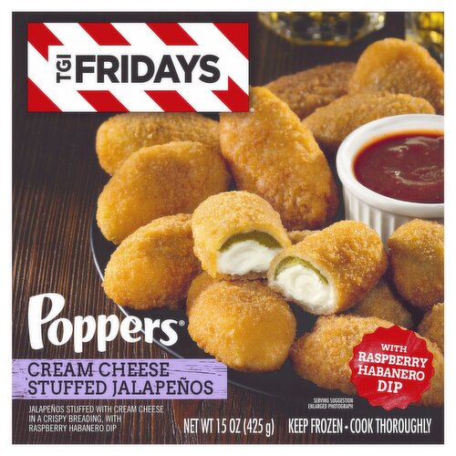 TGI Fridays Poppers Cream Cheese Stuffed Jalapeños, 15 oz