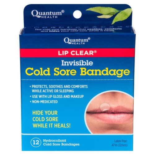 Quantum Health Lip Clear Invisible Cold Sore Bandage, 12 count