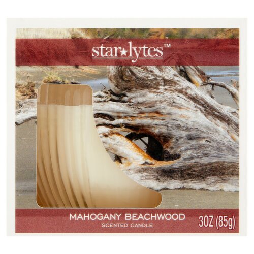 Star Lytes Mahogany Beachwood Scented Candle, 3 oz