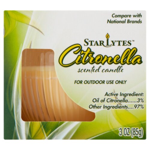 Star Lytes Citronella Scented Candle, 3 oz