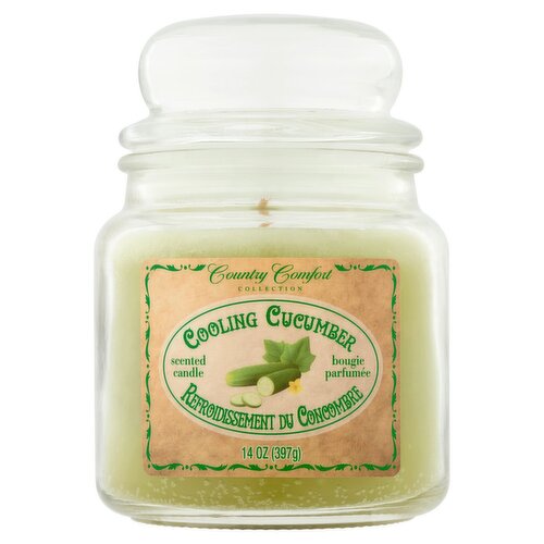 Country Comfort Collection Cooling Cucumber Scented Candle, 14 oz