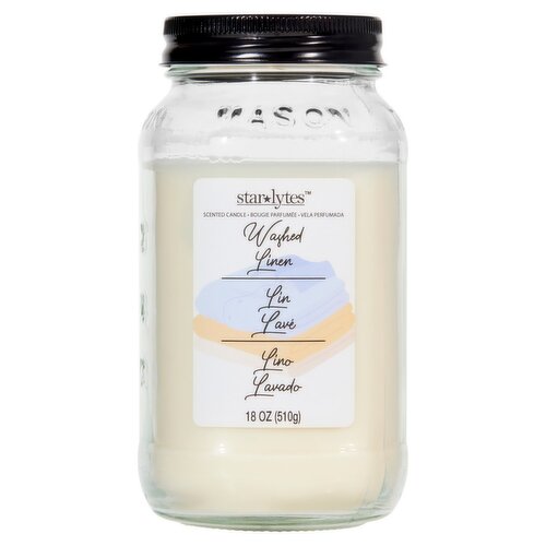 Starlytes Washed Linen Scented Candle, 18 oz