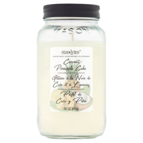 Star Lytes Coconut Pineapple Cake Scented Candle, 18 oz