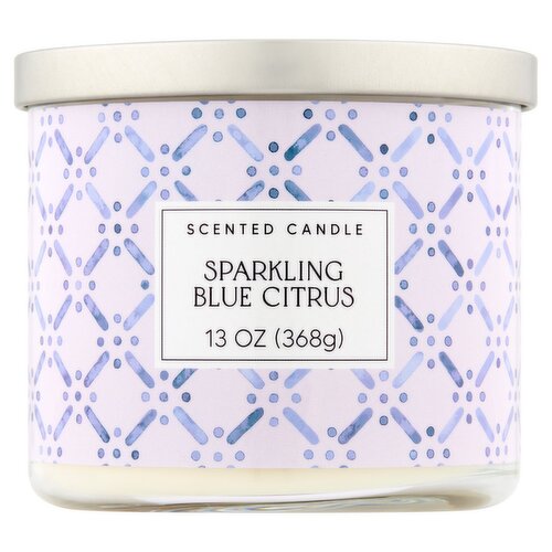 Star Candle Company Sparkling Blue Citrus Scented Candle, 13 oz