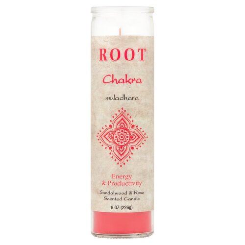 Star Candle Company Root Chakra Muladhara Sandalwood & Rose Scented Candle, 8 oz