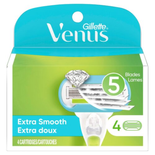 Gillette Venus Extra Smooth Women's Razor Blade Refills, 4 Count