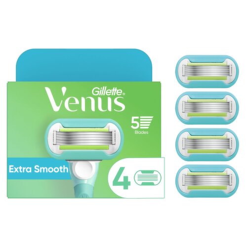 Gillette Venus Extra Smooth Women’s Razor Blades, 5-Bladed Razor Refills, 4 Count