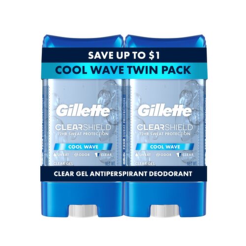 Gillette Clear Gel Antiperspirant and Deodorant for Men Cool Wave Scent Twin Pack - 2 of 3.8oz