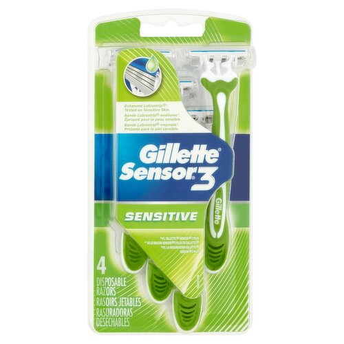 Gillette Sensor 3 Sensitive Disposable Razors, 4 count