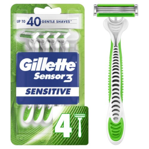 Gillette Sensor3 Sensitive Disposable Razors, 4 count