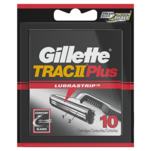 Gillette Tract II Plus Lubrastrip Cartridges, 10 count