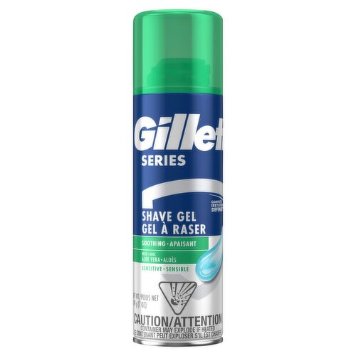Gillette Series Soothing Aloe Vera Sensitive Shave Gel, 7 oz