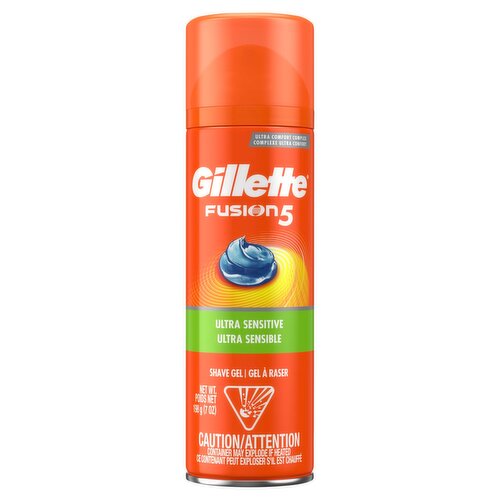 Gillette Fusion5 Ultra Sensitive Shave Gel, 7 oz