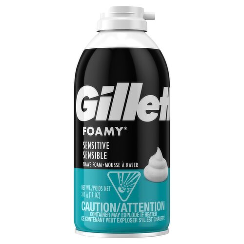 Gillette Comfort Glide Formula Foamy Sensitive Skin Shave Foam, 11 oz