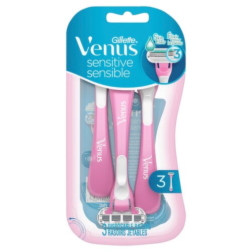 Gillette Venus Sensitive Disposable Razors, 3 count