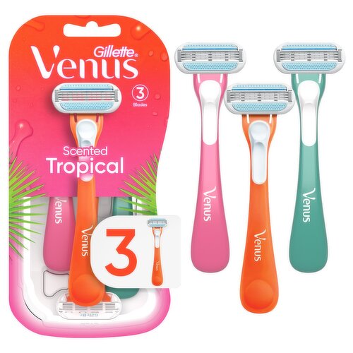 Venus Tropical Women's Disposable Razor, 3 Count