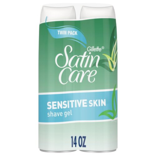 Venus Satin Care Sensitive Skin Shave Gel, Shaving Cream for women, with aloe, Twin pack, 7oz/2pk
