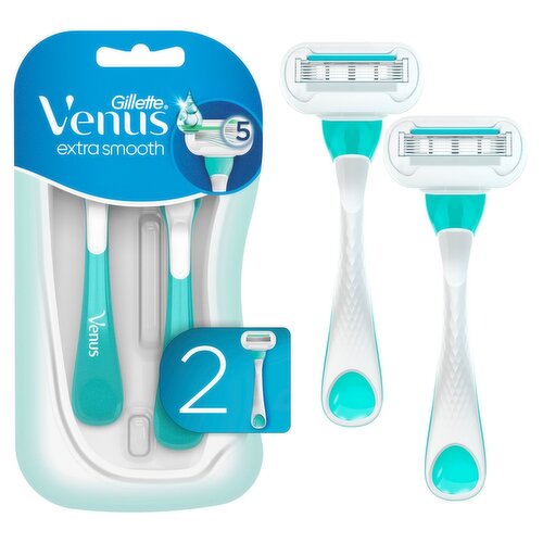 Gillette Venus Extra Smooth Sensitive Disposable Razors, 2 count