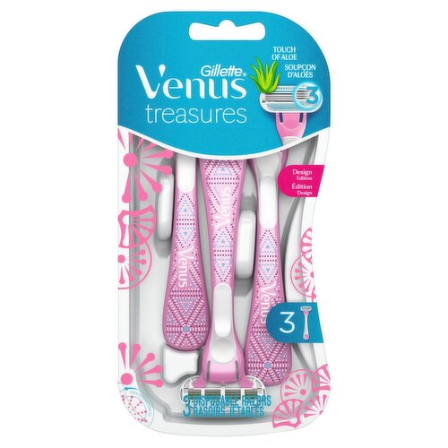 Gillette Venus Blossom Scented Handle Disposable Razors Designer Edition, 3 count
