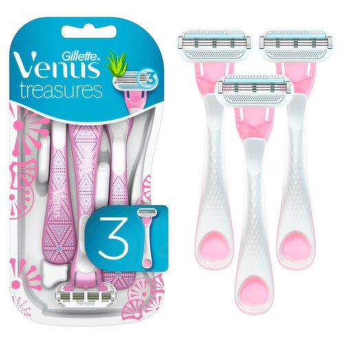 Gillette Venus Treasures Disposable Razors Design Edition, 3 count