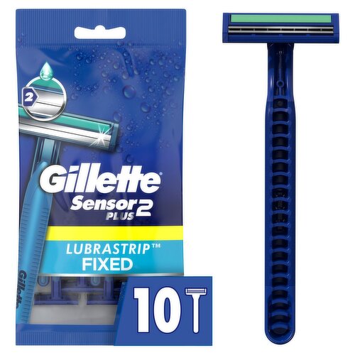 Gillette Sensor2 Plus Men's Disposable Razors, 10 Count