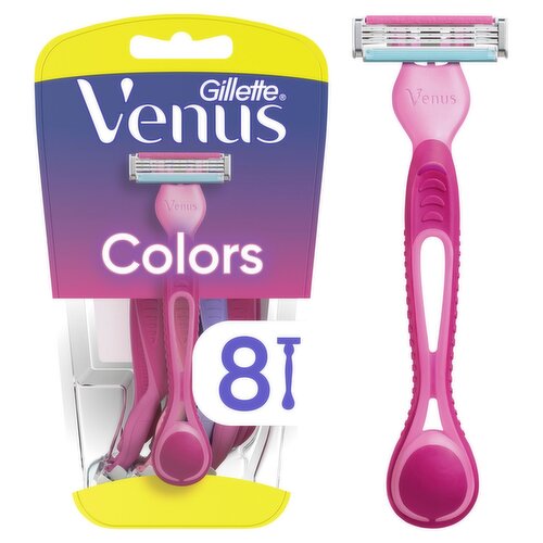 Gillette Venus Simply Colors Disposable Razors Value Pack, 8 count