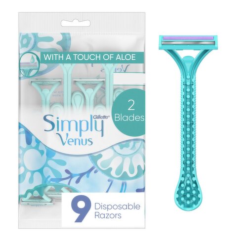 Gillette Simply Venus 2 Disposable Razors, 9 Count