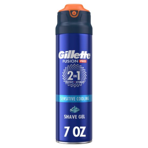 Gillette Fusion PRO Eucalyptus & Aloe 2 in 1 Protect + Hydrate Shave Gel, 7 oz